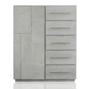 Modus Furniture - Destination Five Drawer One Door Sweater Chest in Cotton Grey - DEZ786