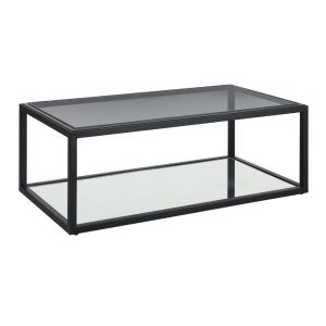 Modus Furniture - Ellis Smoked Glass and Stainless SteelTop Coffee Table - 9HQ421