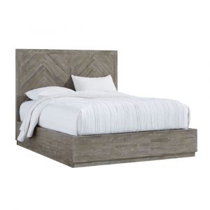 Modus Furniture - Herringbone Queen-Size Solid Wood Platform Bed in Rustic Latte - 5QS3H5
