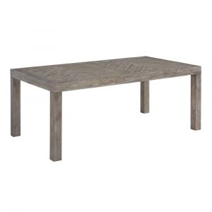 Modus Furniture - Herringbone Solid Wood Rectangular Dining Table in Rustic Latte - 5QS361