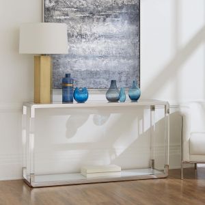 Modus Furniture - Jasper Console Table in Acrylic/White Glass/PSS - 8YW423