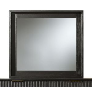 Modus Furniture - Kentfield Solid Wood Beveled Glass Mirror in Black Drifted Oak - 8ZU583