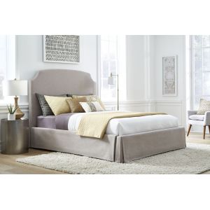 Modus Furniture - Laurel California King-Size Upholstered Skirted Storage Panel Bed in Wheat - CBC3J65