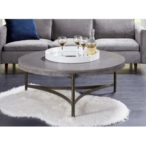 Modus Furniture - Lyon Round Concrete and Metal Coffee Table - A89421