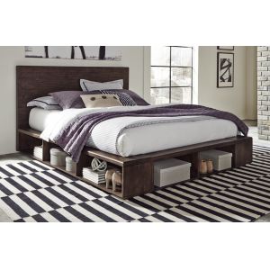 Modus Furniture - McKinney Queen-size Solid Wood Low Platform Storage Bed in Espresso Pine - AKK1F5