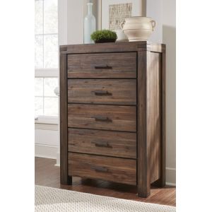 Modus Furniture - Meadow Five Drawer Solid Wood Chest in Brick Brown - 3F4184