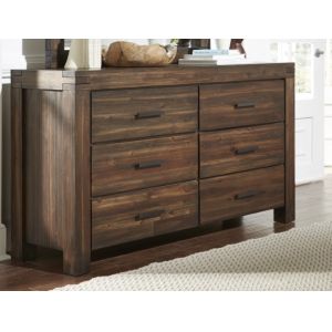 Modus Furniture - Meadow Six Drawer Solid Wood Dresser in Brick Brown - 3F4182