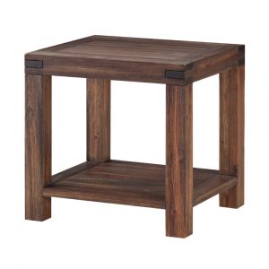 Modus Furniture - Meadow Solid Wood Rectangular Side Table in Brick Brown - 3F4122