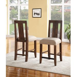 Modus Furniture - Meadow Solid Wood Upholstered Kitchen Counter Stool in Brick Brown - (Set of 2) - 3F4170