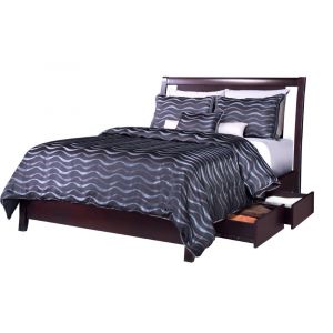 Modus Furniture - Nevis Queen-size Low Profile Storage Bed in Espresso - NV23D5