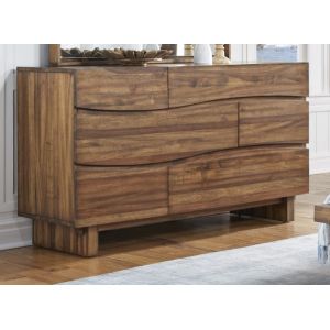 Modus Furniture - Ocean Six Drawer Solid Wood Dresser in Natural Sengon - 8C7982
