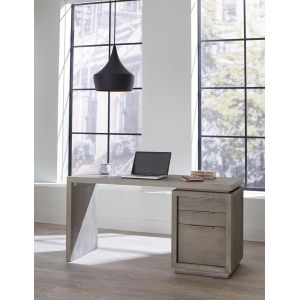 Modus Furniture - Oxford Three-Drawer Single Pedestal Desk in Mineral - AZBX12