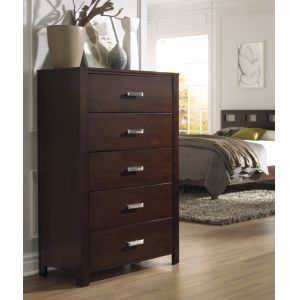 Modus Furniture - Riva Five Drawer Chest in Chocolate Brown - RV2684