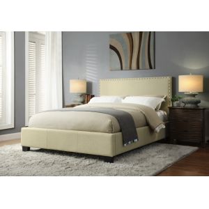 Modus Furniture - Tavel Queen-size Nailhead Platform Bed in Tumbleweed - 3ZS1L512_CLOSEOUT