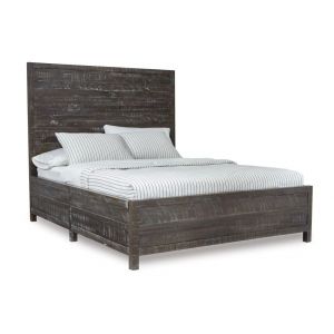 Modus Furniture - Townsend California King-Size Solid Wood Low-Profile Bed in Gunmetal - 8TR9B6