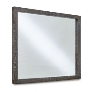 Modus Furniture - Townsend Solid Wood Beveled Glass Mirror in Gunmetal - 8TR983