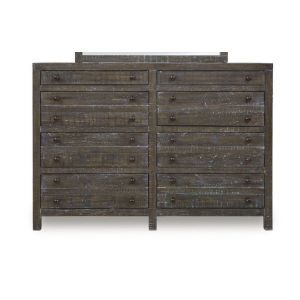 Modus Furniture - Townsend Solid Wood Eight Drawer Dresser in Gunmetal - 8TR982