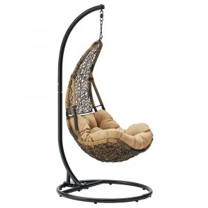 Modway - Abate Wicker Rattan Outdoor Patio Swing Chair - EEI-2276-BLK-MOC-SET