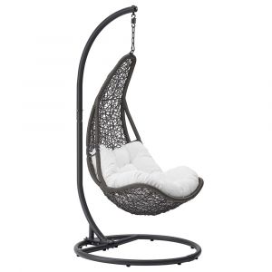 Modway - Abate Wicker Rattan Outdoor Patio Swing Chair - EEI-2276-GRY-WHI-SET