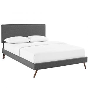 Modway - Amaris Queen Fabric Platform Bed with Round Splayed Legs - MOD-5904-GRY