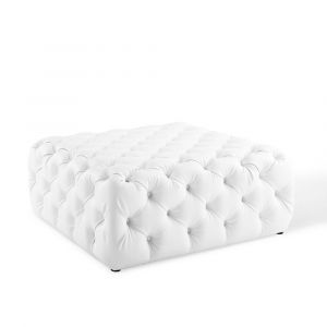 Modway - Amour Tufted Button Large Square Faux Leather Ottoman - EEI-3773-WHI