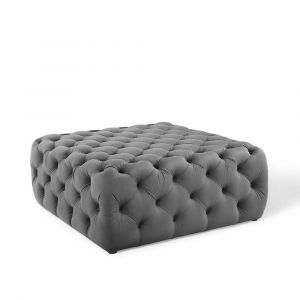 Modway - Amour Tufted Button Large Square Performance Velvet Ottoman - EEI-3774-GRY
