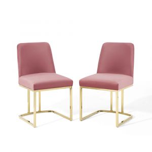 Modway - Amplify Sled Base Performance Velvet Dining Chairs - (Set of 2) - EEI-5569-GLD-DUS