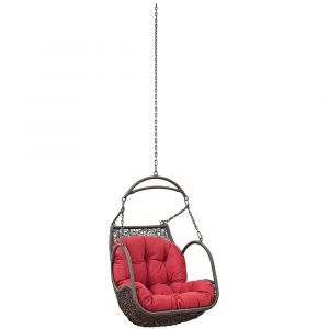 Modway - Arbor Outdoor Patio Swing Chair Without Stand - EEI-2659-RED-SET