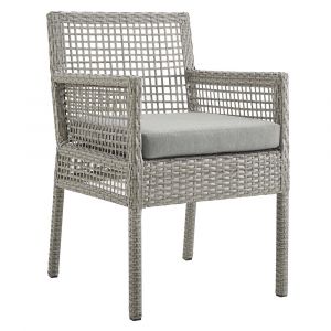 Modway - Aura Outdoor Patio Wicker Rattan Dining Armchair - EEI-2920-GRY-GRY