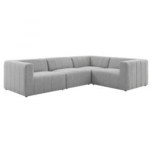 Modway - Bartlett Upholstered Fabric 4-Piece Sectional Sofa in Light Gray - EEI-4518-LGR