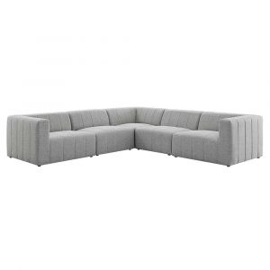 Modway - Bartlett Upholstered Fabric 5-Piece Sectional Sofa in Light Gray - EEI-4531-LGR