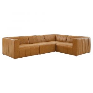 Modway - Bartlett Vegan Leather 4-Piece Sectional Sofa in Tan - EEI-4519-TAN