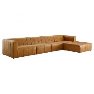 Modway - Bartlett Vegan Leather 5-Piece Sectional Sofa in Tan - EEI-4521-TAN
