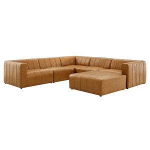 Modway - Bartlett Vegan Leather 6-Piece Sectional Sofa in Tan - EEI-4534-TAN