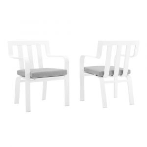 Modway - Baxley Outdoor Patio Aluminum Armchair (Set of 2) - EEI-3961-WHI-GRY