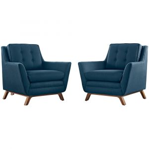 Modway - Beguile 2 Piece Upholstered Fabric Living Room Set - EEI-2185-AZU-SET