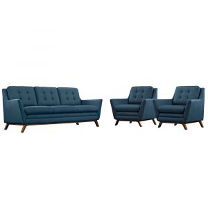 Modway - Beguile 3 Piece Upholstered Fabric Living Room Set - EEI-2184-AZU-SET