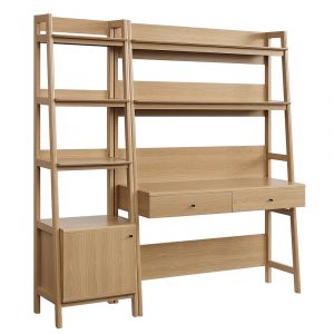 Modway - Bixby 2-Piece Wood Office Desk and Bookshelf - EEI-6111-OAK
