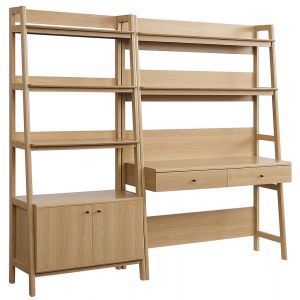 Modway - Bixby 2-Piece Wood Office Desk and Bookshelf - EEI-6112-OAK