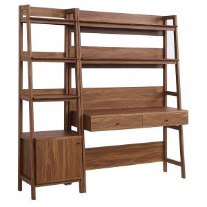 Modway - Bixby 2-Piece Wood Office Desk and Bookshelf - EEI-6111-WAL