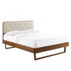 Modway - Bridgette Full Wood Platform Bed With Angular Frame - MOD-6643-WAL-BEI