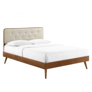 Modway - Bridgette Full Wood Platform Bed With Splayed Legs - MOD-6646-WAL-BEI
