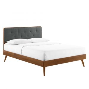Modway - Bridgette Full Wood Platform Bed With Splayed Legs - MOD-6646-WAL-CHA
