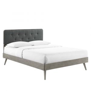 Modway - Bridgette King Wood Platform Bed With Splayed Legs - MOD-6647-GRY-CHA