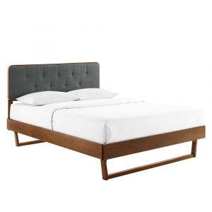 Modway - Bridgette Queen Wood Platform Bed With Angular Frame - MOD-6387-WAL-CHA