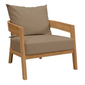 Modway - Brisbane Teak Wood Outdoor Patio Armchair - EEI-5602-NAT-LBR