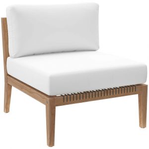 Modway - Clearwater Outdoor Patio Teak Wood Armless Chair - EEI-5856-GRY-WHI