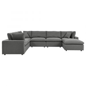 Modway - Commix 7-Piece Outdoor Patio Sectional Sofa in Charcoal - EEI-5591-CHA