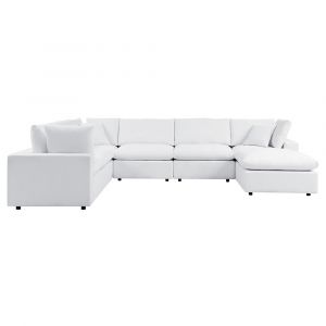 Modway - Commix 7-Piece Sunbrella Outdoor Patio Sectional Sofa in White - EEI-5592-WHI
