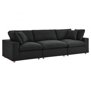 Modway - Commix Down Filled Overstuffed 3 Piece Sectional Sofa Set - EEI-3355-BLK